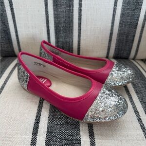 Umi Glittery Pink and Silver Kids Dress Shoes